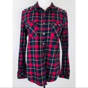 Forever 21 Plaid flannel shirt small red and black